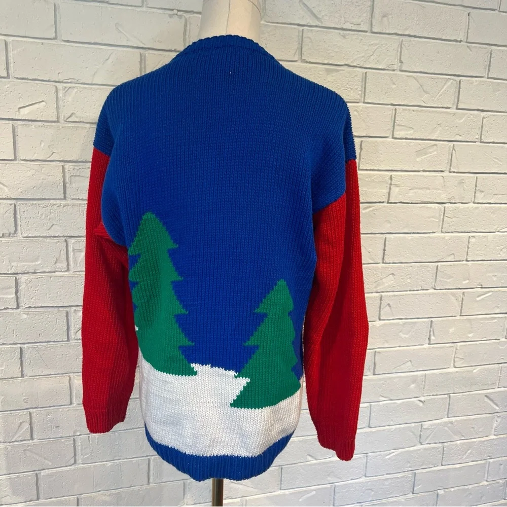 Vintage 90s Raquel Collection Peru Santa Balloon Christmas Sweater Womens M